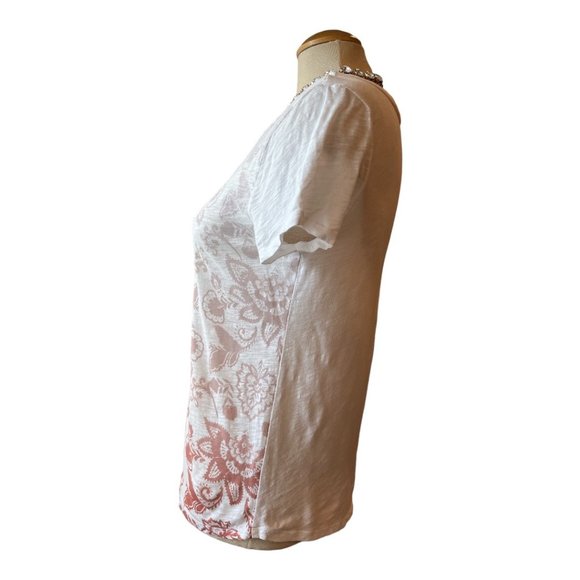 LOFT Tee Shirt Size Small Floral Paisley Pattern Graduated Colours Lovely - Picture 4 of 14